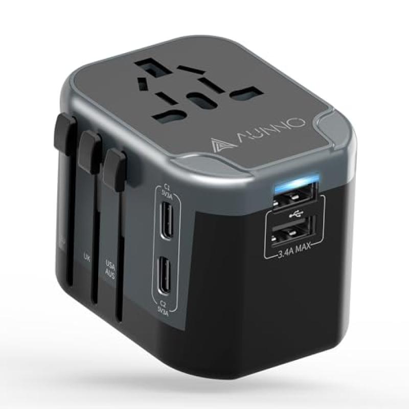 AUNNO Travel Adapter with USB Ports