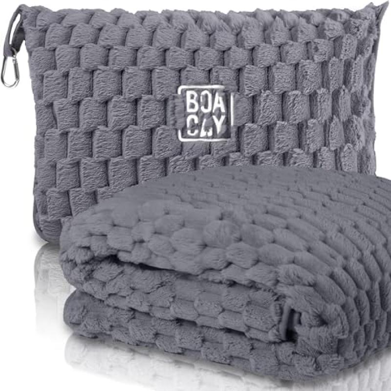 BOACAY Travel Blanket with Pillow