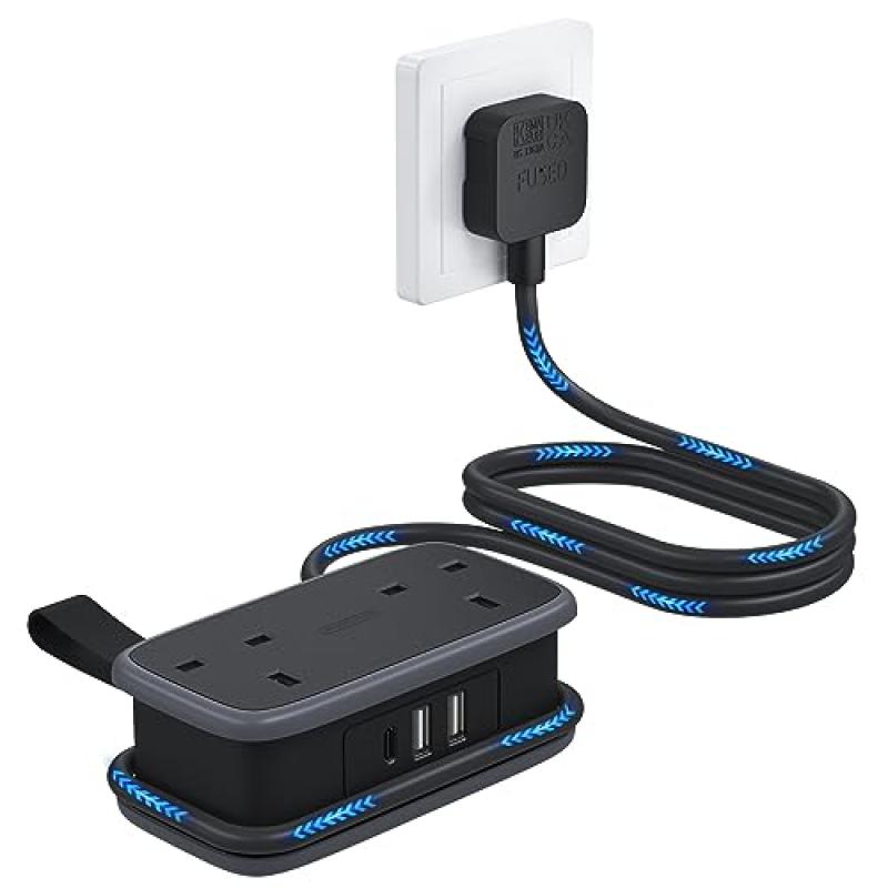 NTONPOWER Travel Extension Lead with USB Slots