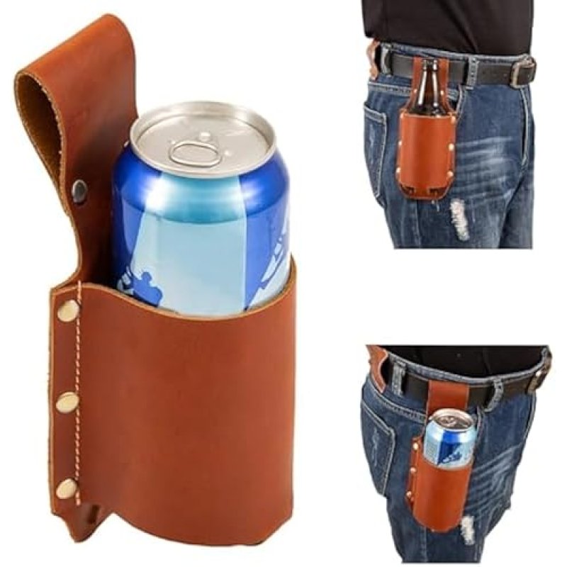 Crazy Horse Leather Beer Belt Holster,Portable…