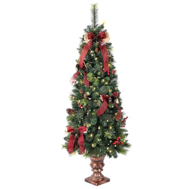 Pre-Lit Decorated Christmas Tree, 150cm