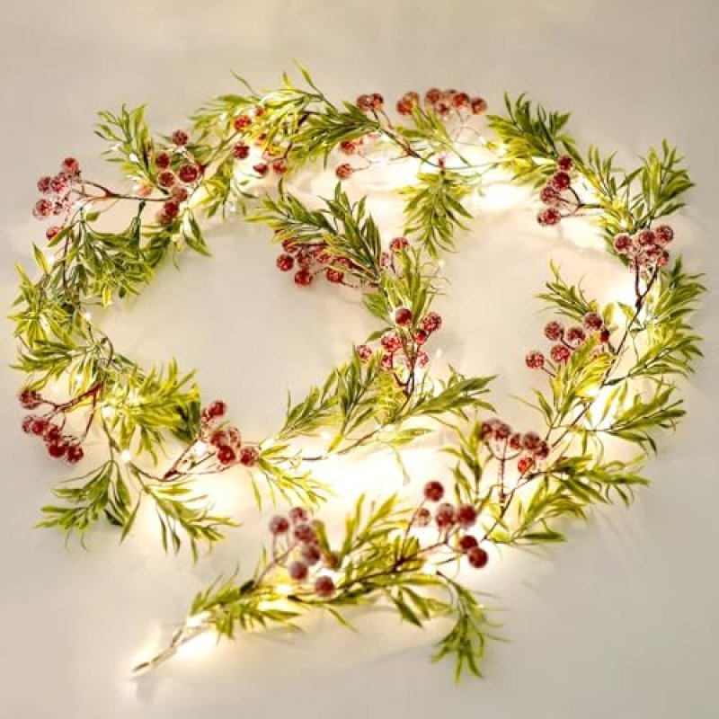 Pre-Lit Christmas Garland, 6.5FT