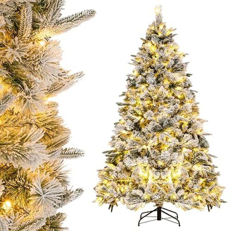COSTWAY Pre-Lit Artificial Christmas Tree