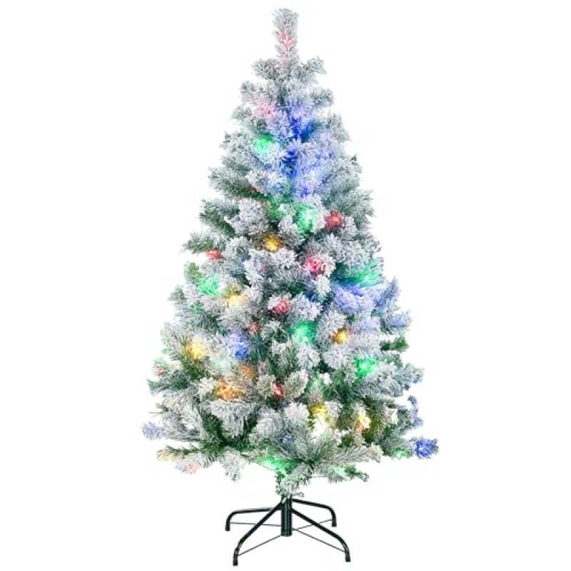 HOMCOM Pre-Lit Artificial Christmas Tree