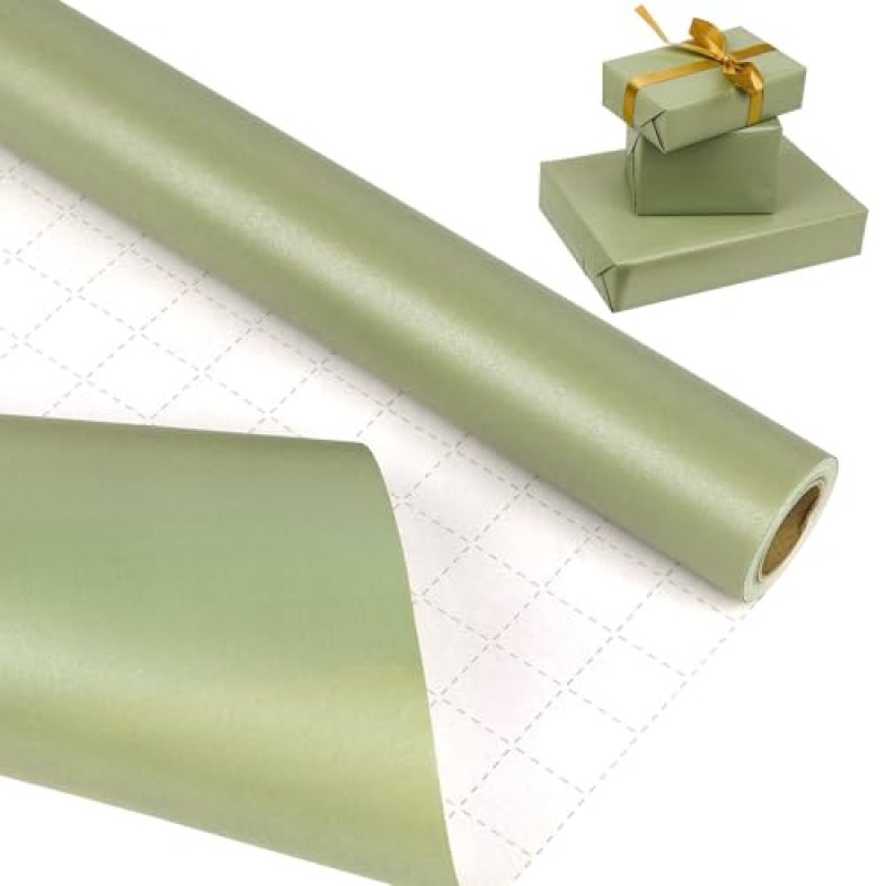 Green Wrapping Paper Roll,43cm*10m Pearlescent…