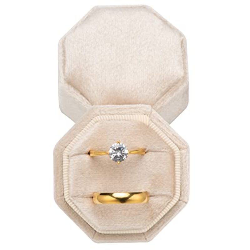 POKOFO Premium Velvet Ring Bearer Box for…