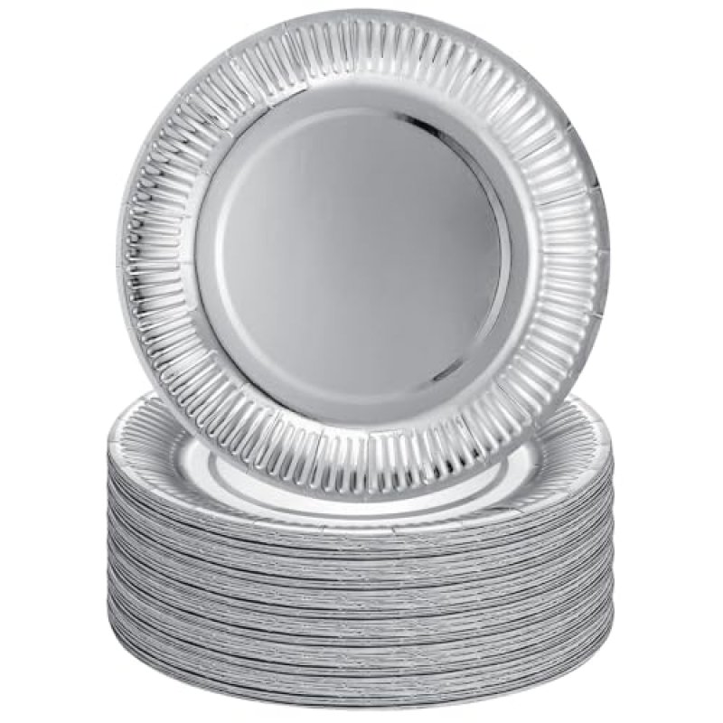 GSrenyu Silver Paper Plates