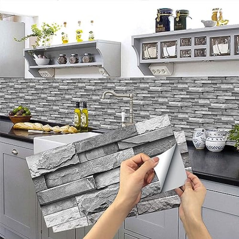 Grey Vinyl Tile Stickers