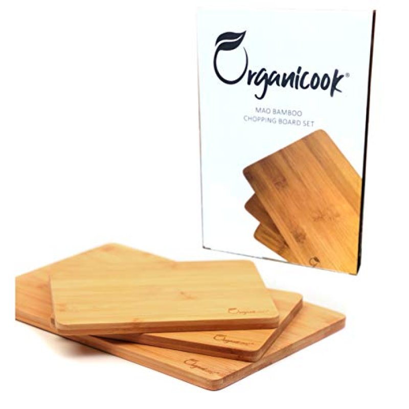 Organicook Wood Chopping Board Set - 3 x Wooden…
