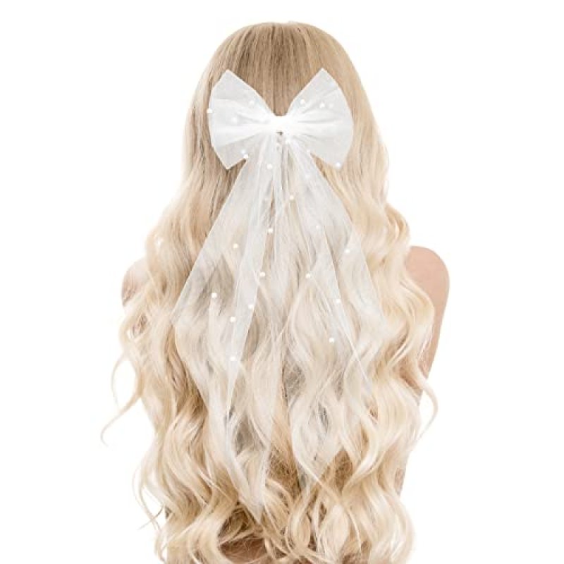 Bridal Bow Veil Hair Clip