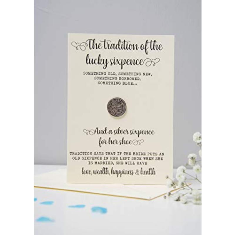Bride's Sixpence Coin and Card