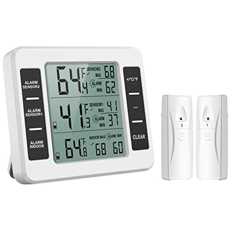 ORIA Fridge Thermometer with Audible Alarms