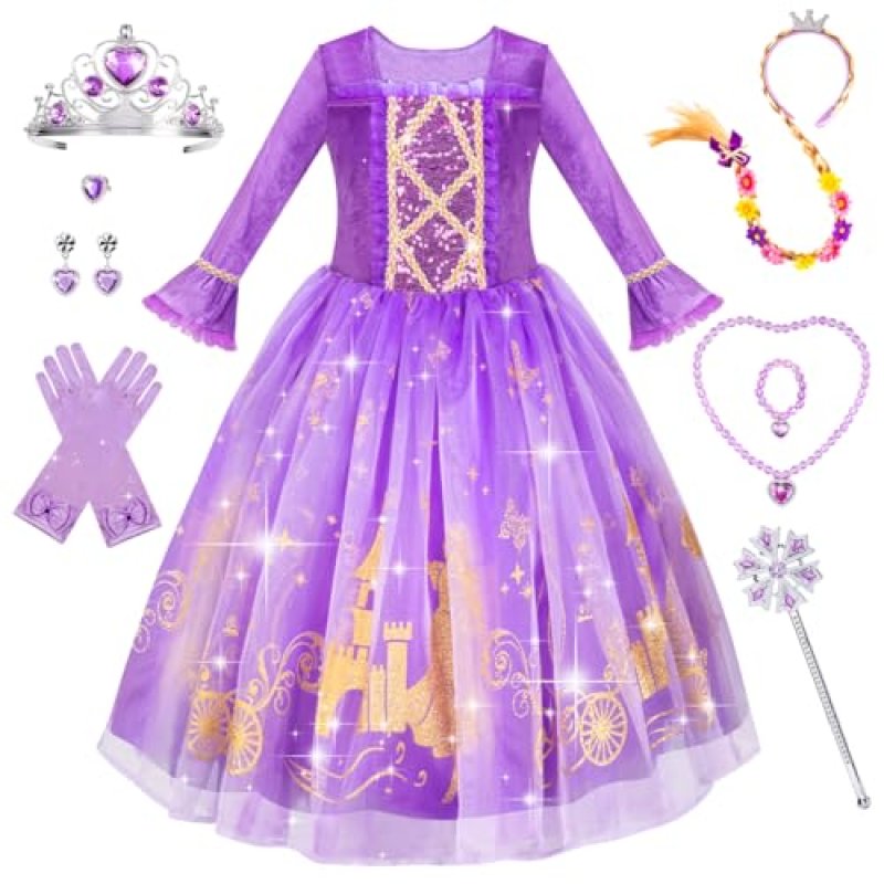 MELAND Princess Costumes for Girls, Purple…