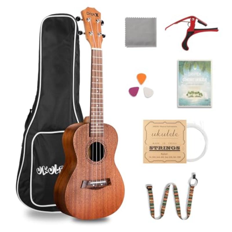 Dripex Concert Ukulele Starter Kit