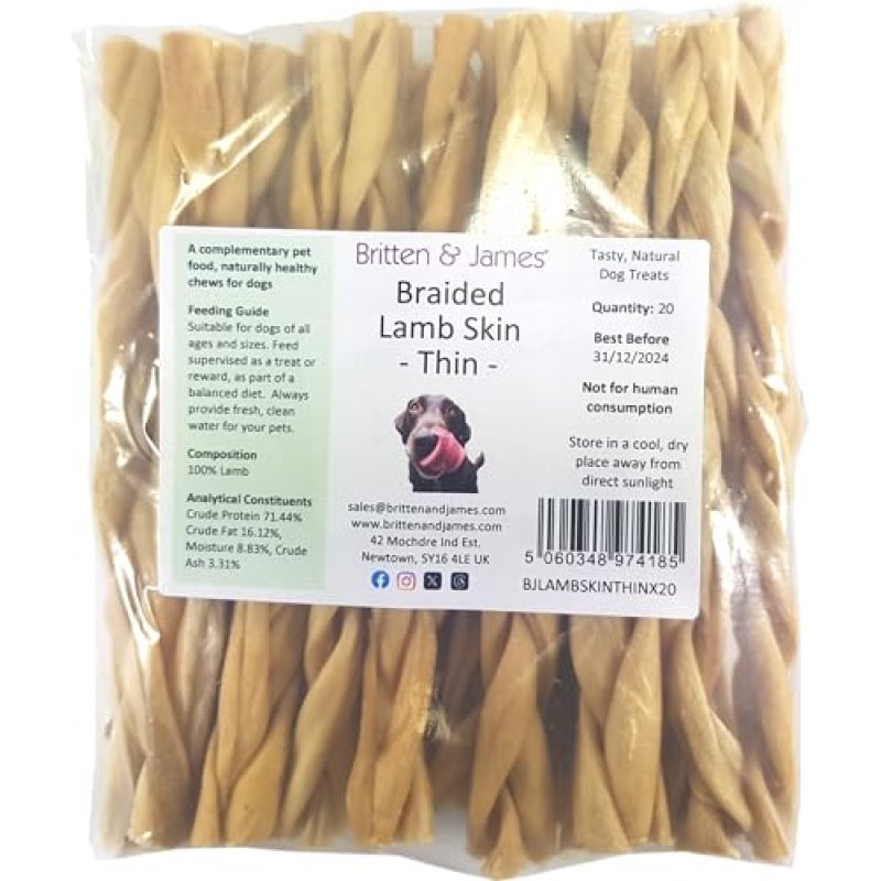 Britten and James Lamb Skin Dog Chews