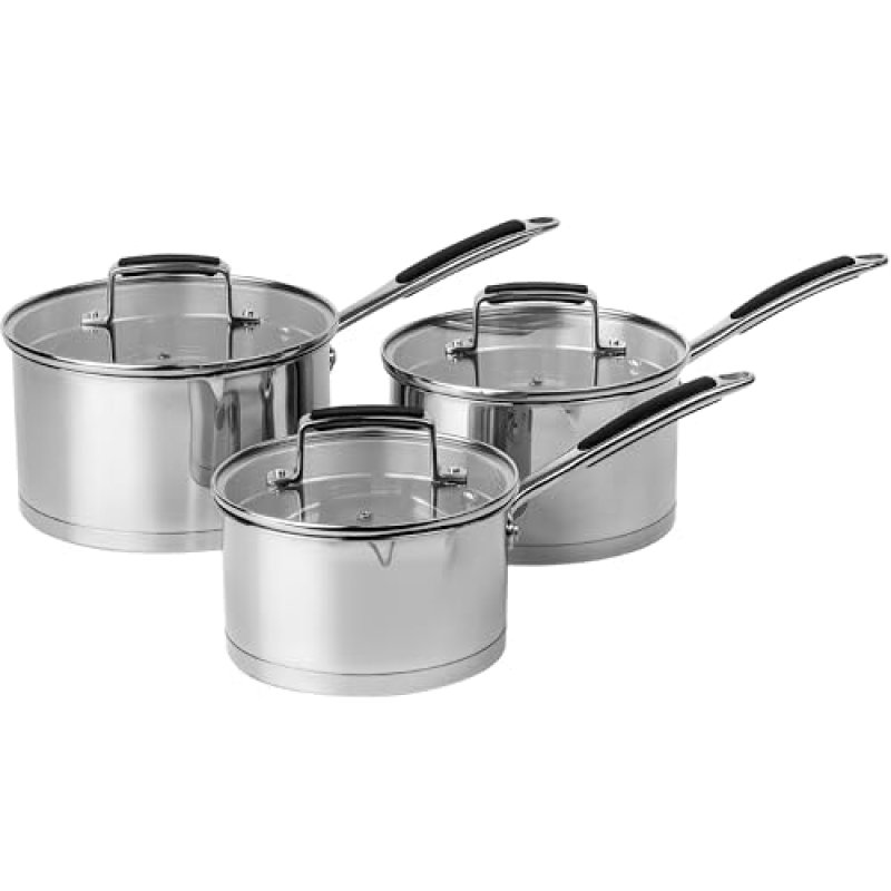 Prochef Stainless Steel 3 Piece Saucepan Set,…