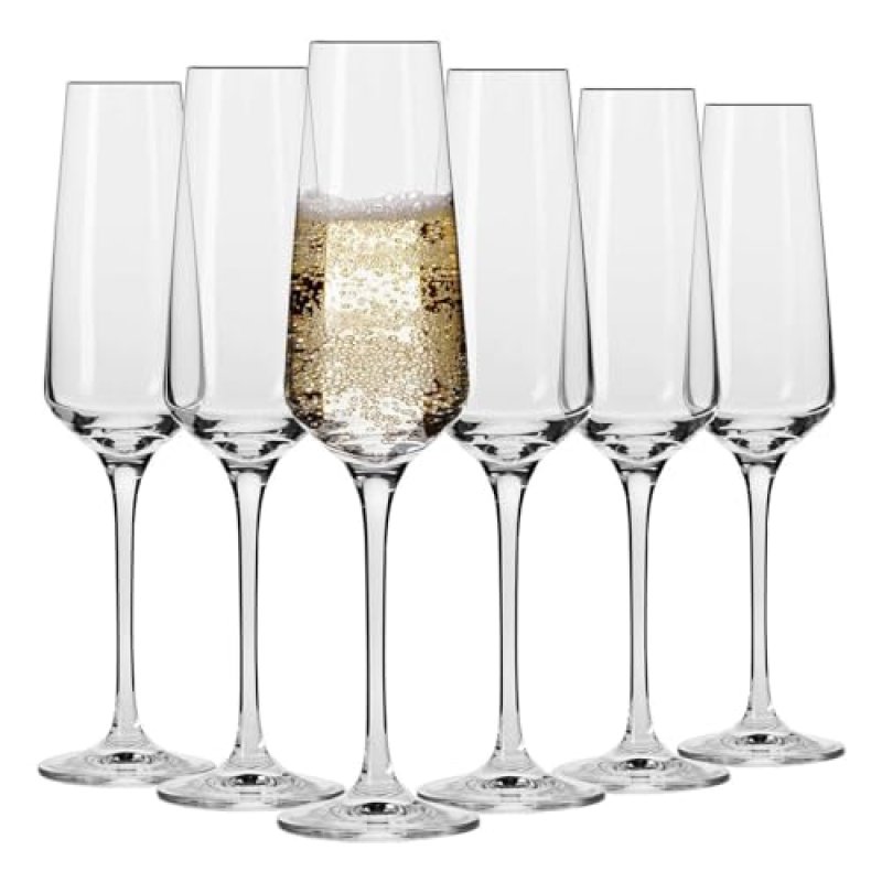 Krosno Champagne Flutes | Set of 6 | 180 ML |…