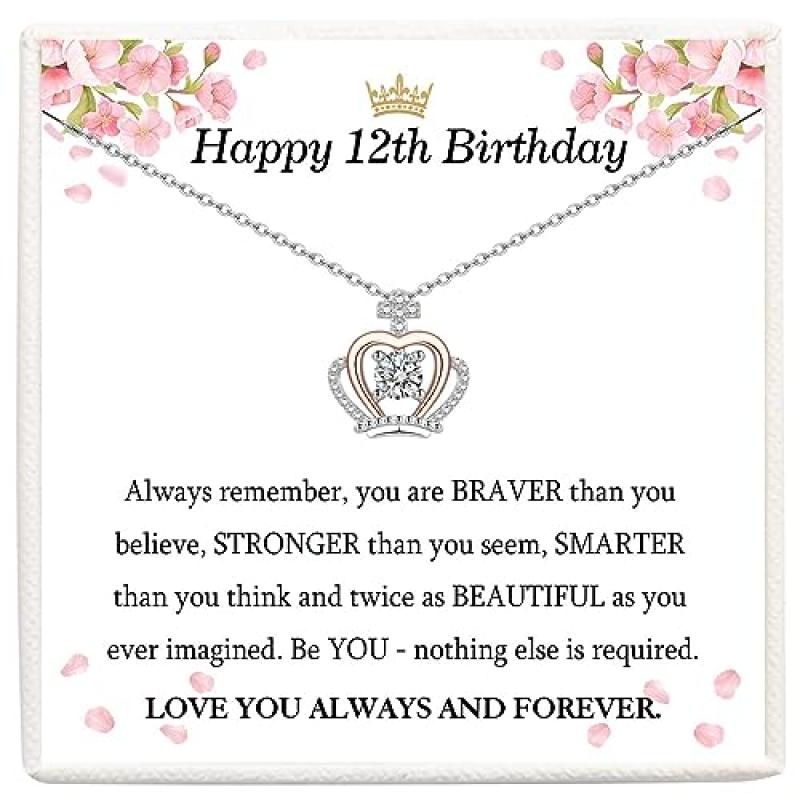 VOSAP Crown Necklace for Girls