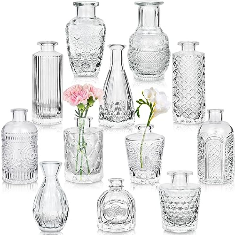 Artcome Small Glass Bud Vase for Home Wedding…
