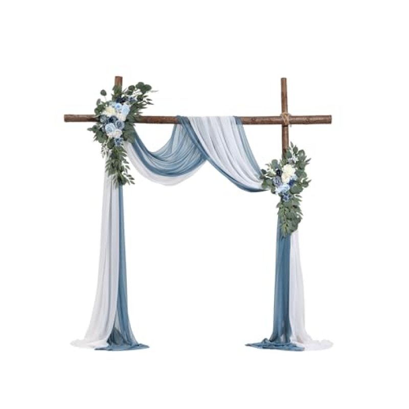 VEVOR Artificial Wedding Arch Flowers Kit, Blue…