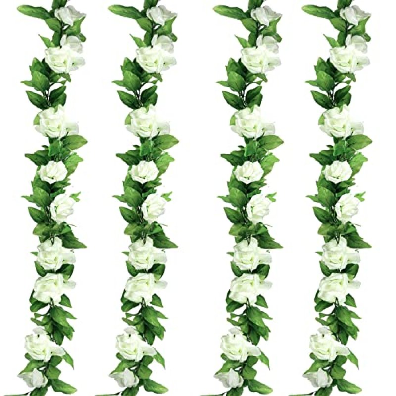 Artificial Flowers Garland, 4 PCS Artificial Rose…