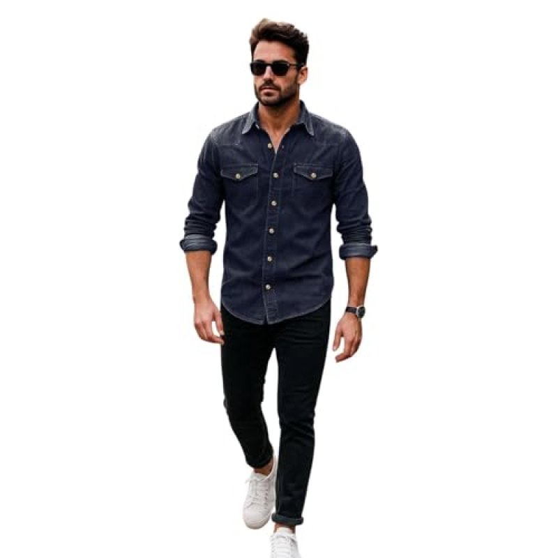 True Face Men's Denim Shirt