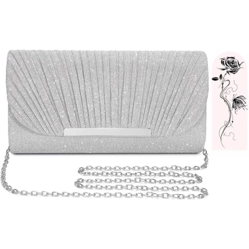 Aryan Silver Clutch