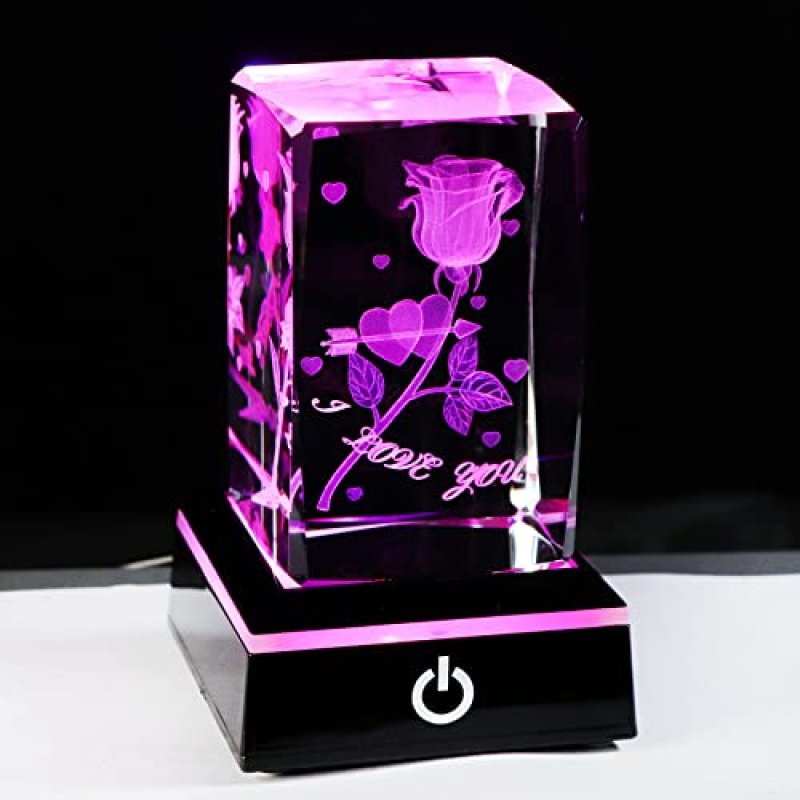 Crystal 3D Rose Keepsake