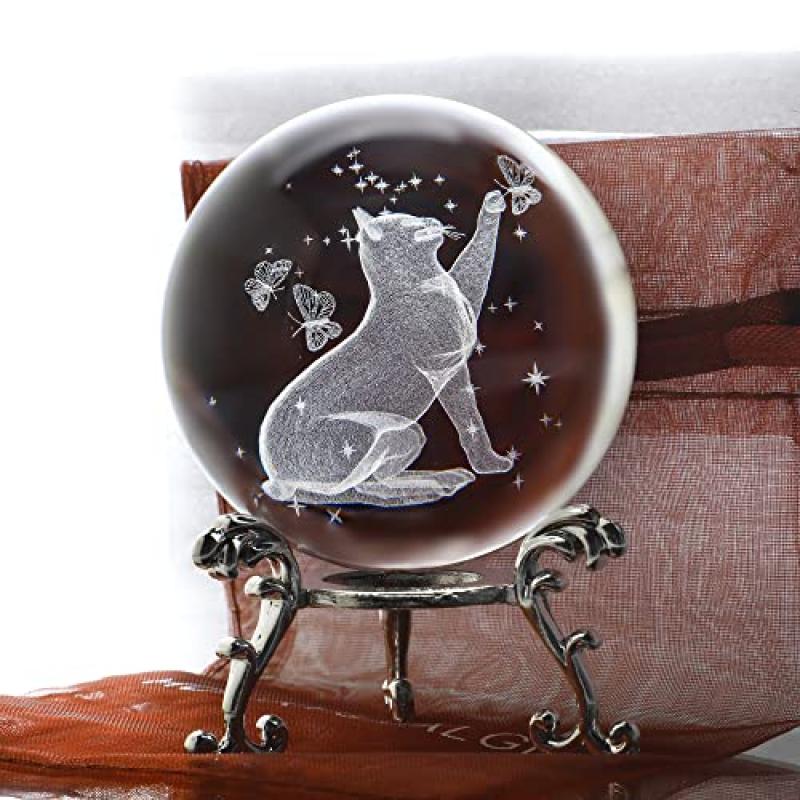 ZEERSHEE Crystal Cat Figurine Paperweight