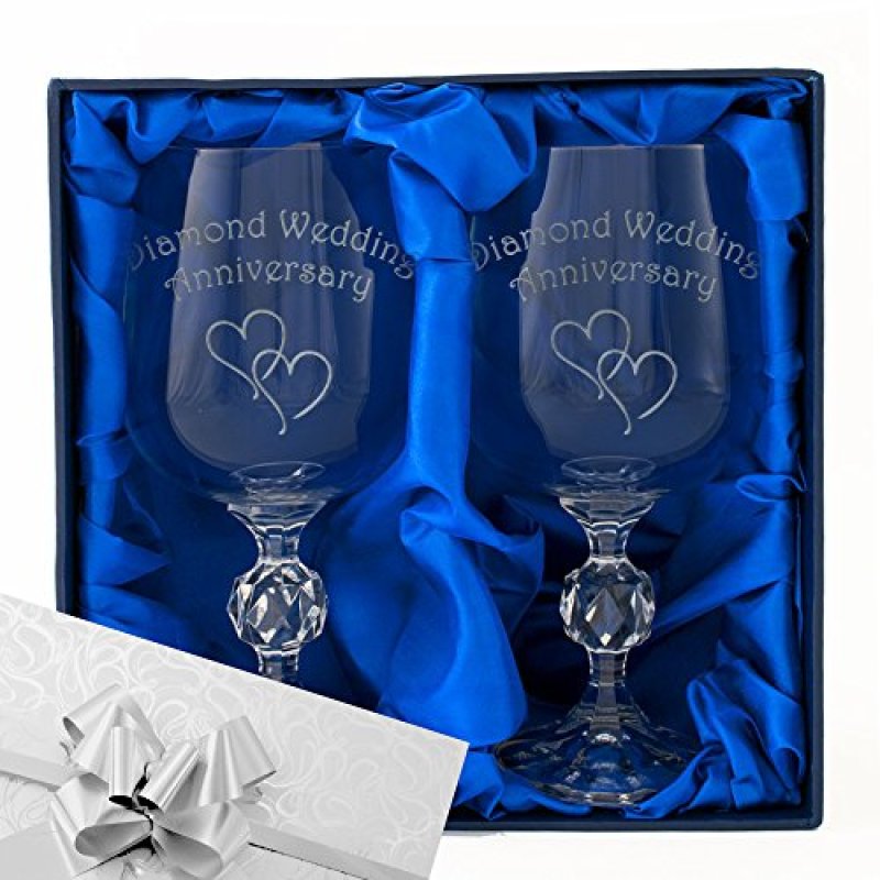 Crystal Wine Goblets for 60th Anniversary