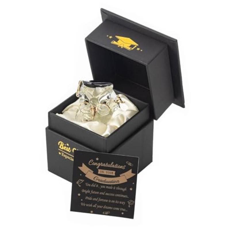 Crystal Glass Owl Graduation Keepsake