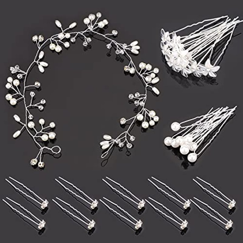 Crystal Flower Hair Pins