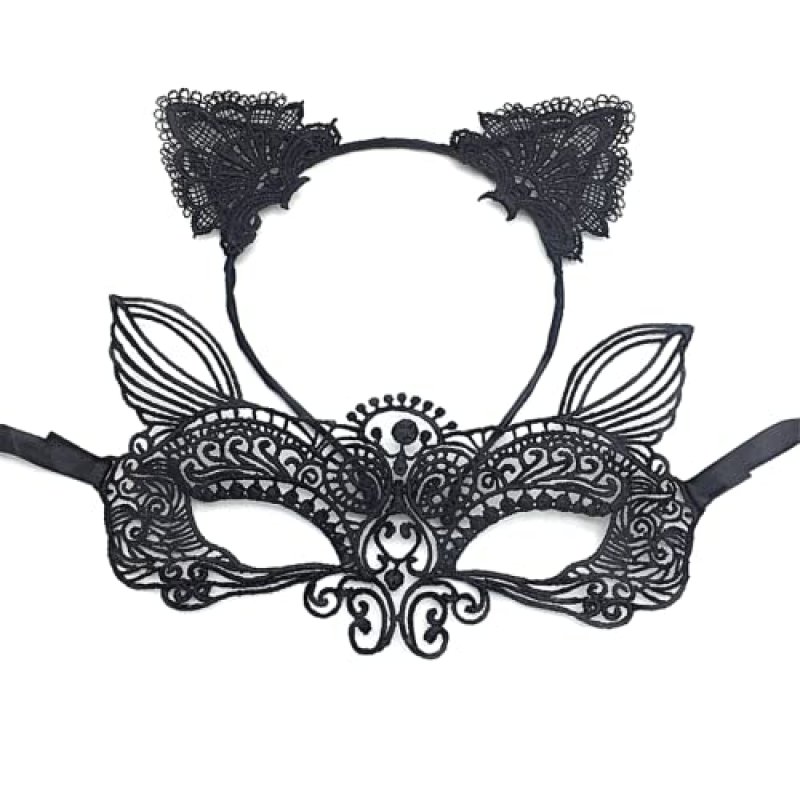 sanvpwsan Cat Mask and Cat Ears Headband Ladies…