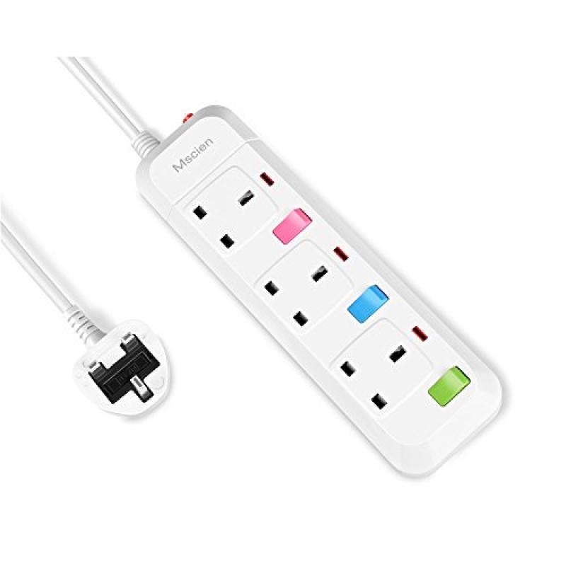 Mscien Surge Protected 3 Way Power Strip