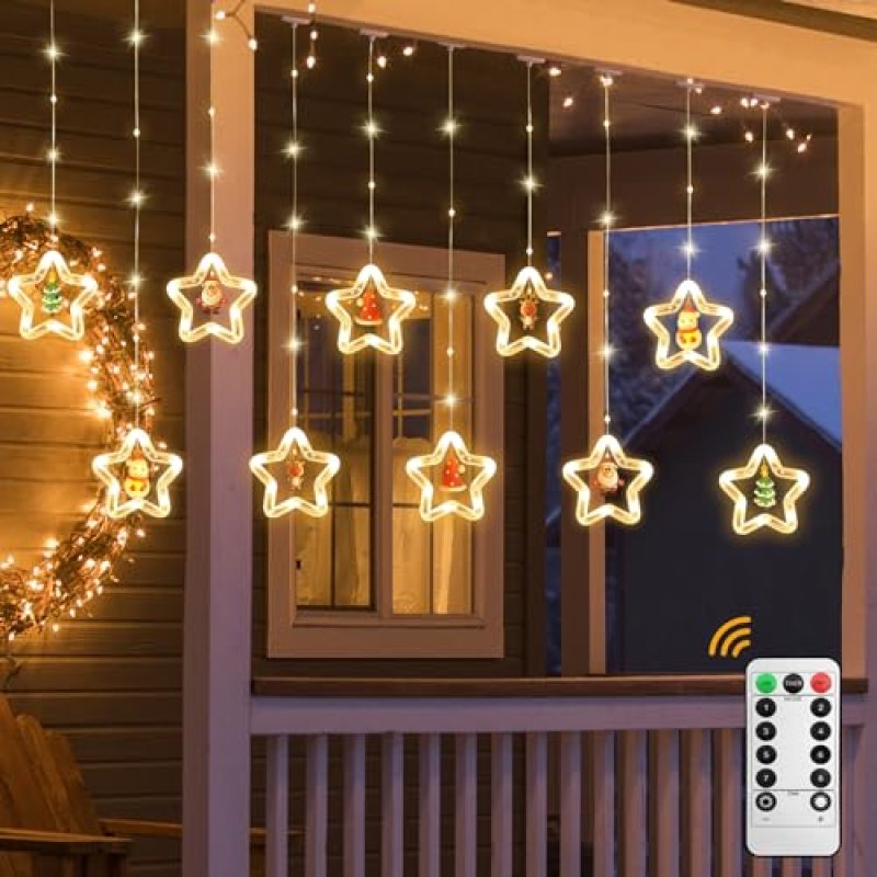 Jsdoin LED Stars Curtain Lights 3.5M*3.5M…