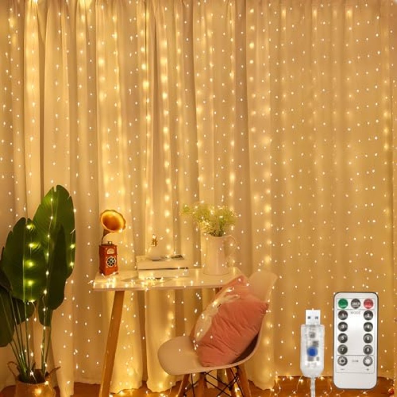 Jsdoin USB Curtain Fairy Lights