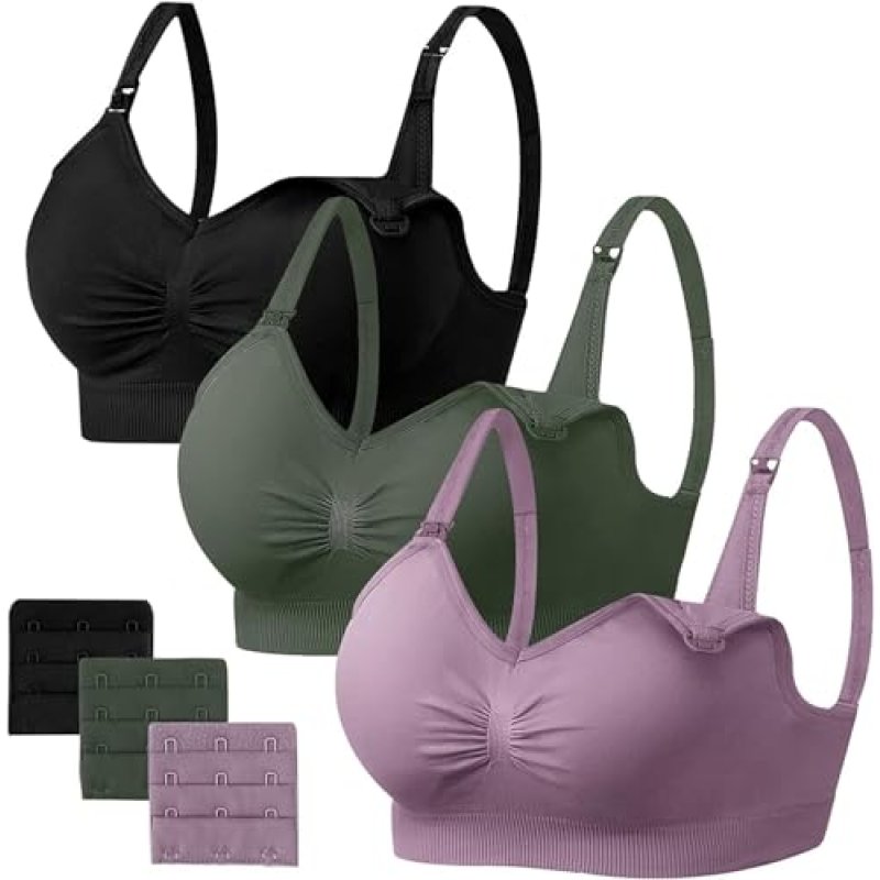 HBselect 3 Pack Women’s Nursing Bra Wireless…