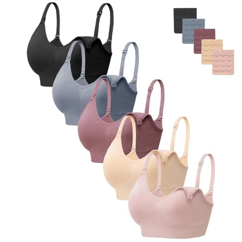 HBselect 5 Pack Women's Nursing Bras Maternity…