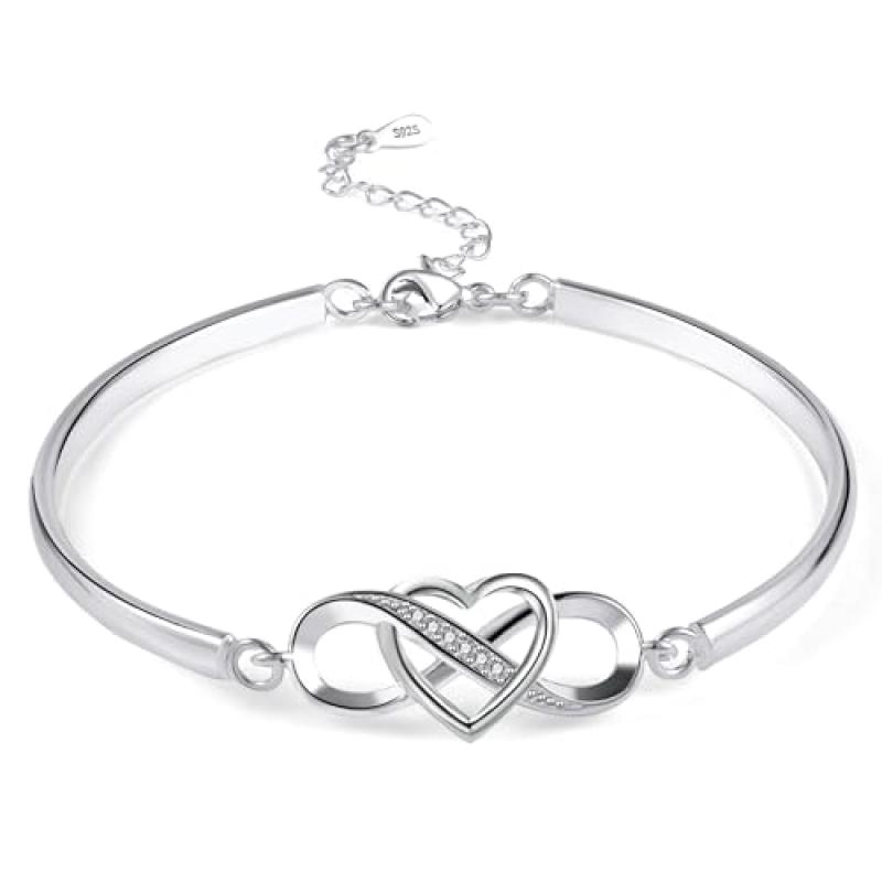 Ash's Choice Silver Heart Bangle Bracelet