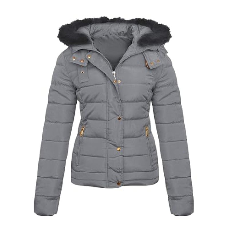 shelikes Womens Hooded Winter Jacket Quilted…