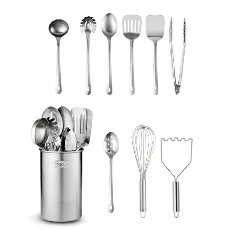 Stainless Steel Kitchen Utensils Set - 10 Piece…
