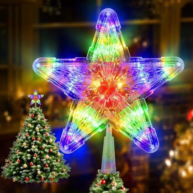 Star Christmas Topper - Lighted Xmas Tree…