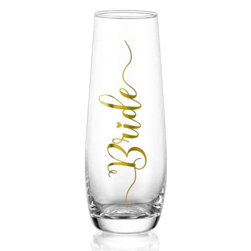 NUPTIO Stemless Champagne Glasses Bride: Bridal…