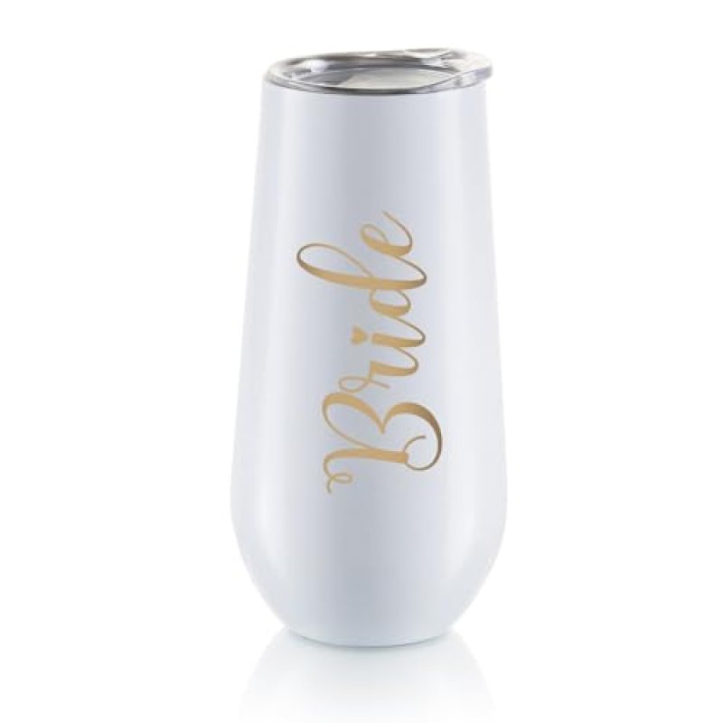 NUPTIO Stemless Champagne Flute Bride: Tumbler…
