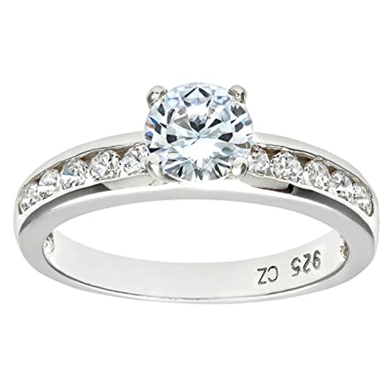 Sterling Silver 1.00ct Solitaire Engagement Ring …