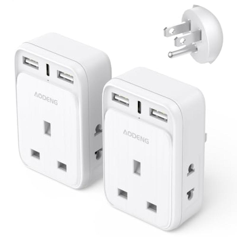 AODENG UK to US Plug Adapter