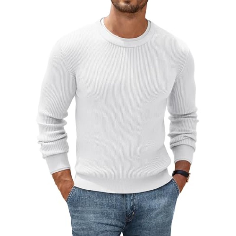 COOFANDY Striped Crew Neck Jumper