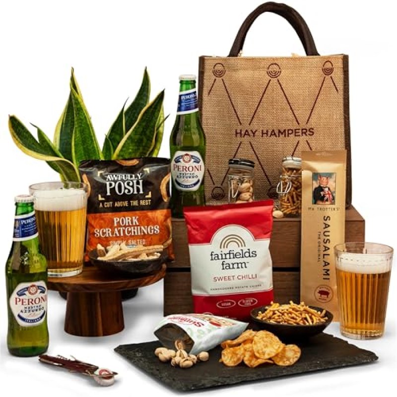 Pub Snacks Gift Hamper with Peroni Lager