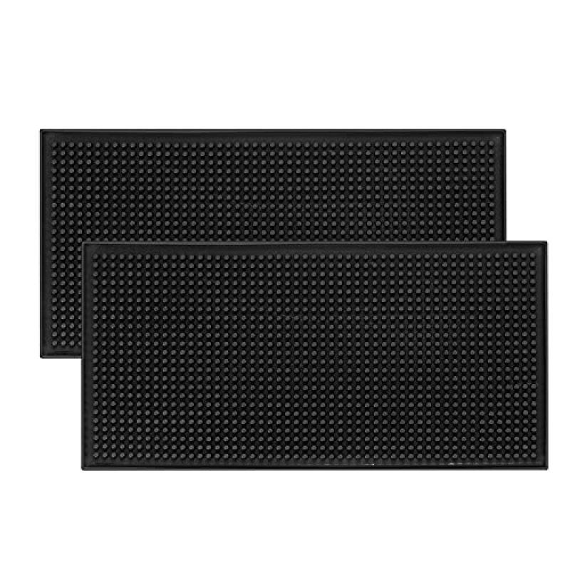 Rubber Bar Service Mats, Black Non Slip Beer…