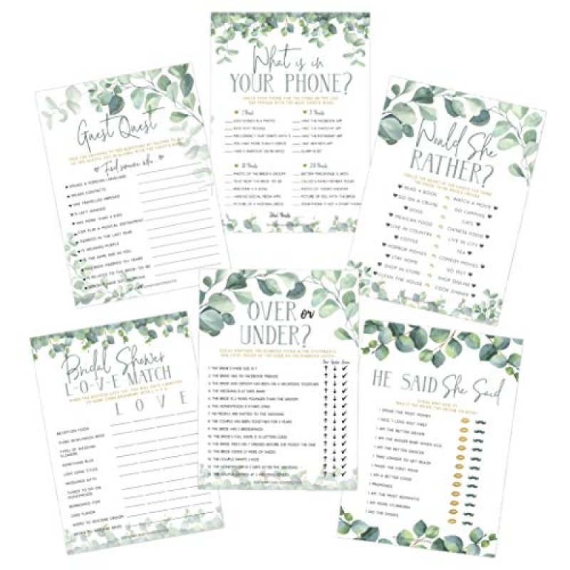 Eucalyptus Bridal Games